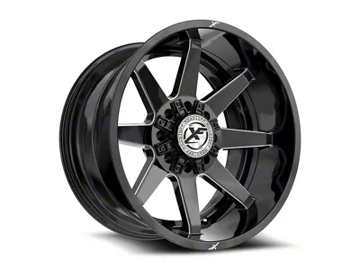 XF Offroad XF-236 Gloss Black and Milled 8-Lug Wheel; 20x10; -24mm Offset (17-22 F-350 Super Duty SRW)