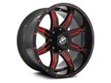 XF Offroad XF-215 Gloss Black Red Milled 5-Lug Wheel; 20x10; -24mm Offset (02-08 RAM 1500, Excluding Mega Cab)