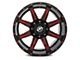 XF Offroad XF-215 Gloss Black Red Milled 5-Lug Wheel; 20x10; -24mm Offset (02-08 RAM 1500, Excluding Mega Cab)