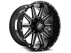 XF Offroad XF-219 Gloss Black and Milled 5-Lug Wheel; 20x10; -24mm Offset (09-18 RAM 1500)