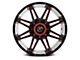 XF Offroad XF-220 Gloss Black Red Milled and Red Milled Dots 6-Lug Wheel; 18x9; 0mm Offset (19-24 RAM 1500)