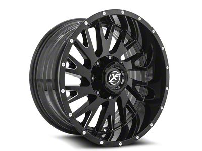 XF Offroad XF-221 Gloss Black and Milled 6-Lug Wheel; 20x10; -24mm Offset (19-25 RAM 1500)