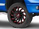 XF Offroad XF-224 Gloss Black Red Milled 5-Lug Wheel; 20x9; 12mm Offset (02-08 RAM 1500, Excluding Mega Cab)