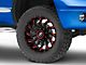 XF Offroad XF-224 Gloss Black Red Milled 5-Lug Wheel; 20x9; 0mm Offset (02-08 RAM 1500, Excluding Mega Cab)