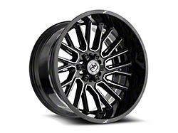 XF Offroad XF-230 Gloss Black and Machined 5-Lug Wheel; 17x9; 0mm Offset (94-01 RAM 1500)