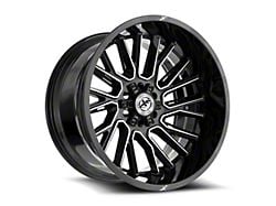 XF Offroad XF-230 Gloss Black and Machined 5-Lug Wheel; 20x9; 0mm Offset (09-18 RAM 1500)