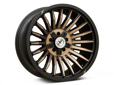 XF Offroad XF-231 Satin Black Machined with Bronze Double Dark Tint 5-Lug Wheel; 20x10; -24mm Offset (02-08 RAM 1500, Excluding Mega Cab)