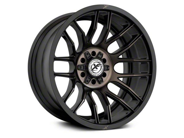 XF Offroad XF-232 Satin Black Machined with Bronze Double Dark Tint 5-Lug Wheel; 20x9; 12mm Offset (02-08 RAM 1500, Excluding Mega Cab)