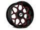 XF Offroad XF-233 Gloss Black Red Milled 6-Lug Wheel; 20x10; -12mm Offset (19-24 RAM 1500)