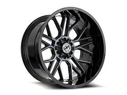 XF Offroad XF-235 Gloss Black and Machined Titanium Double Dark Tint 5-Lug Wheel; 20x10; -12mm Offset (94-01 RAM 1500)