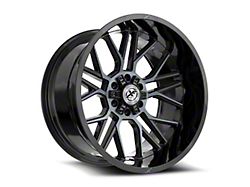 XF Offroad XF-235 Gloss Black and Machined Titanium Double Dark Tint 5-Lug Wheel; 20x10; -24mm Offset (94-01 RAM 1500)