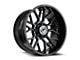 XF Offroad XF-235 Gloss Black and Machined Titanium Double Dark Tint 8-Lug Wheel; 20x10; -24mm Offset (06-08 RAM 1500 Mega Cab)