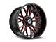 XF Offroad XF-235 Gloss Black and Red Milled 6-Lug Wheel; 20x10; -12mm Offset (19-25 RAM 1500)