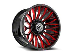 XF Offroad XF-237 Gloss Black and Red Milled 8-Lug Wheel; 26x14; -76mm Offset (06-08 RAM 1500 Mega Cab)