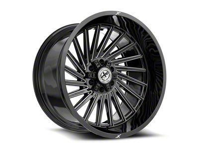 XF Offroad XF-239 Gloss Black and Milled 5-Lug Wheel; 26x14; -76mm Offset (02-08 RAM 1500, Excluding Mega Cab)