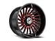 XF Offroad XF-239 Gloss Black and Red Machined 8-Lug Wheel; 20x10; -12mm Offset (06-08 RAM 1500 Mega Cab)