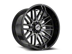 XF Offroad XF-240 Gloss Black and Brushed Double Dark Tint 5-Lug Wheel; 17x9; 0mm Offset (02-08 RAM 1500, Excluding Mega Cab)