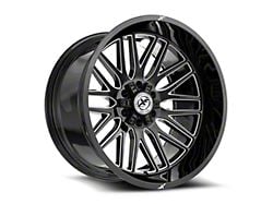 XF Offroad XF-240 Gloss Black and Milled 5-Lug Wheel; 20x10; -24mm Offset (94-01 RAM 1500)