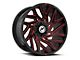 XF Offroad XF-229 Gloss Black and Red Milled 8-Lug Wheel; 20x10; -12mm Offset (94-02 RAM 2500)