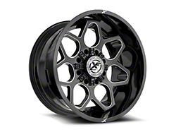 XF Offroad XF-233 Gloss Black and Milled 8-Lug Wheel; 20x12; -24mm Offset (03-09 RAM 2500)