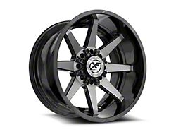 XF Offroad XF-236 Gloss Black and Brushed Double Dark Tint 8-Lug Wheel; 20x10; -12mm Offset (03-09 RAM 2500)