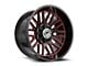 XF Offroad XF-240 Gloss Black and Red Milled 8-Lug Wheel; 22x10; -18mm Offset (10-18 RAM 2500)