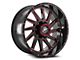 XF Offroad XF-216 Gloss Black and Red Milled 8-Lug Wheel; 20x10; -24mm Offset (19-24 RAM 3500 SRW)