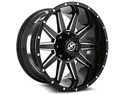 XF Offroad XF-219 Gloss Black and Milled 8-Lug Wheel; 17x9; 0mm Offset (03-09 RAM 3500 SRW)