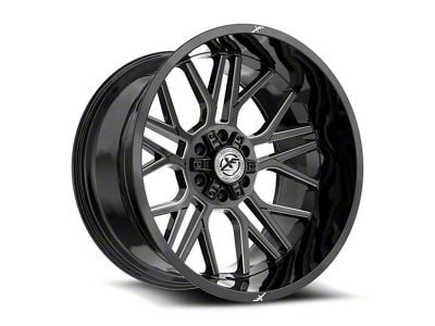 XF Offroad XF-235 Gloss Black and Milled 6-Lug Wheel; 20x10; -12mm Offset (19-23 Ranger)