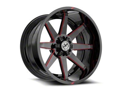 XF Offroad XF-236 Gloss Black and Red Milled 6-Lug Wheel; 20x10; -24mm Offset (19-23 Ranger)