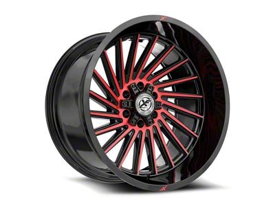 XF Offroad XF-239 Gloss Black and Red Machined 6-Lug Wheel; 20x10; -24mm Offset (19-23 Ranger)