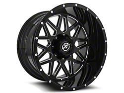 XF Offroad XF-211 Gloss Black and Milled 8-Lug Wheel; 20x10; -24mm Offset (15-19 Sierra 2500 HD)