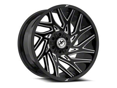 XF Offroad XF-229 Gloss Black and Milled 8-Lug Wheel; 20x10; -12mm Offset (11-14 Sierra 3500 HD SRW)