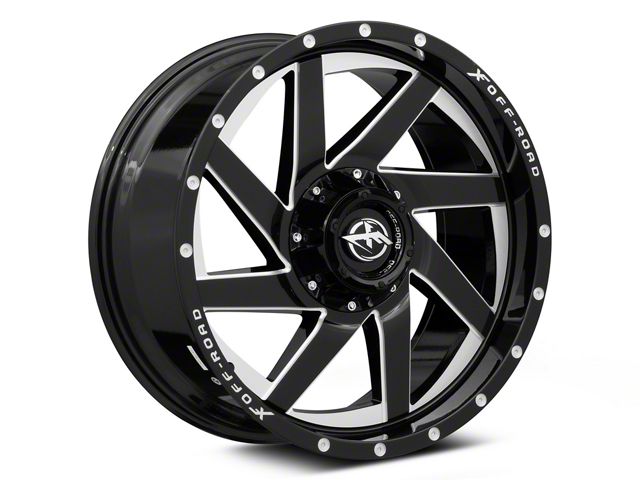 XF Offroad XF-205 Gloss Black Milled 6-Lug Wheel; 20x9; 0mm Offset (21-24 Yukon)