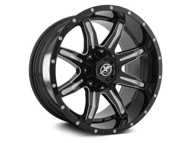 XF Offroad XF-215 Gloss Black Milled 6-Lug Wheel; 20x10; -24mm Offset (21-24 Yukon)