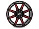 XF Offroad XF-215 Gloss Black Red Milled 6-Lug Wheel; 20x10; -12mm Offset (21-24 Yukon)