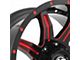 XF Offroad XF-215 Gloss Black Red Milled 6-Lug Wheel; 20x10; -12mm Offset (21-24 Yukon)