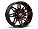 XF Offroad XF-218 Gloss Black Red Milled 6-Lug Wheel; 20x10; -24mm Offset (21-24 Yukon)