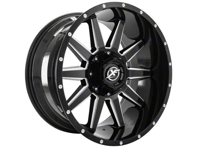 XF Offroad XF-219 Gloss Black Milled 6-Lug Wheel; 17x9; 0mm Offset (15-20 Yukon)