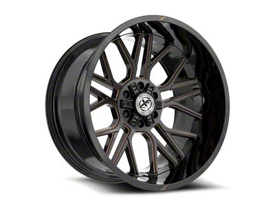 XF Offroad XF-235 Gloss Black and Bronze Milled 6-Lug Wheel; 20x10; -24mm Offset (07-14 Yukon)