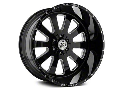 XFX Flow XFX-302 Gloss Black Milled 5-Lug Wheel; 18x10; 0mm Offset (02-08 RAM 1500, Excluding Mega Cab)