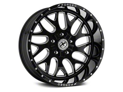 XFX Flow XFX-301 Gloss Black Milled 8-Lug Wheel; 24x14; -76mm Offset (11-14 Sierra 2500 HD)