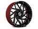XFX Flow XFX-306 Gloss Black Milled with Red Inner 8-Lug Wheel; 24x14; -76mm Offset (11-14 Sierra 2500 HD)