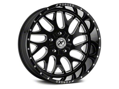 XFX Flow XFX-301 Gloss Black Milled 8-Lug Wheel; 22x12; -44mm Offset (11-14 Silverado 2500 HD)