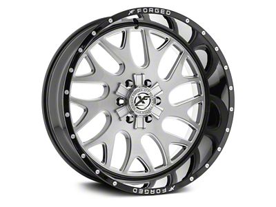 XFX Flow XFX-301 Brushed Milled with Black Lip 8-Lug Wheel; 24x12; -44mm Offset (11-14 Silverado 3500 HD SRW)