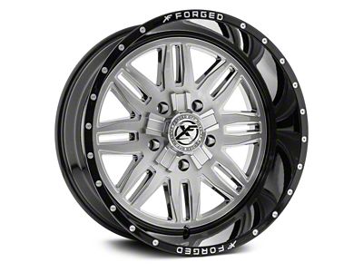 XFX Flow XFX-303 Brushed Milled with Black Lip 8-Lug Wheel; 24x12; -44mm Offset (11-14 Silverado 3500 HD SRW)