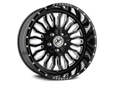 XFX Flow XFX-305 Gloss Black Milled 8-Lug Wheel; 24x12; -44mm Offset (11-16 F-250 Super Duty)