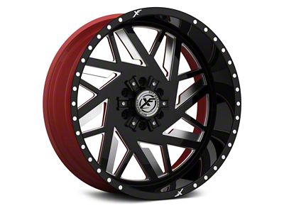 XFX Flow XFX-306 Gloss Black Milled with Red Inner 8-Lug Wheel; 24x14; -76mm Offset (11-16 F-250 Super Duty)