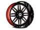 XFX Flow XFX-303 Gloss Black Milled with Red Inner 8-Lug Wheel; 24x12; -44mm Offset (15-19 Silverado 2500 HD)