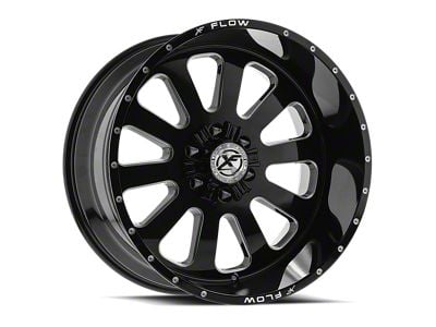 XFX Flow XFX-302 Gloss Black and Milled 6-Lug Wheel; 17x10; 12mm Offset (23-25 Canyon)